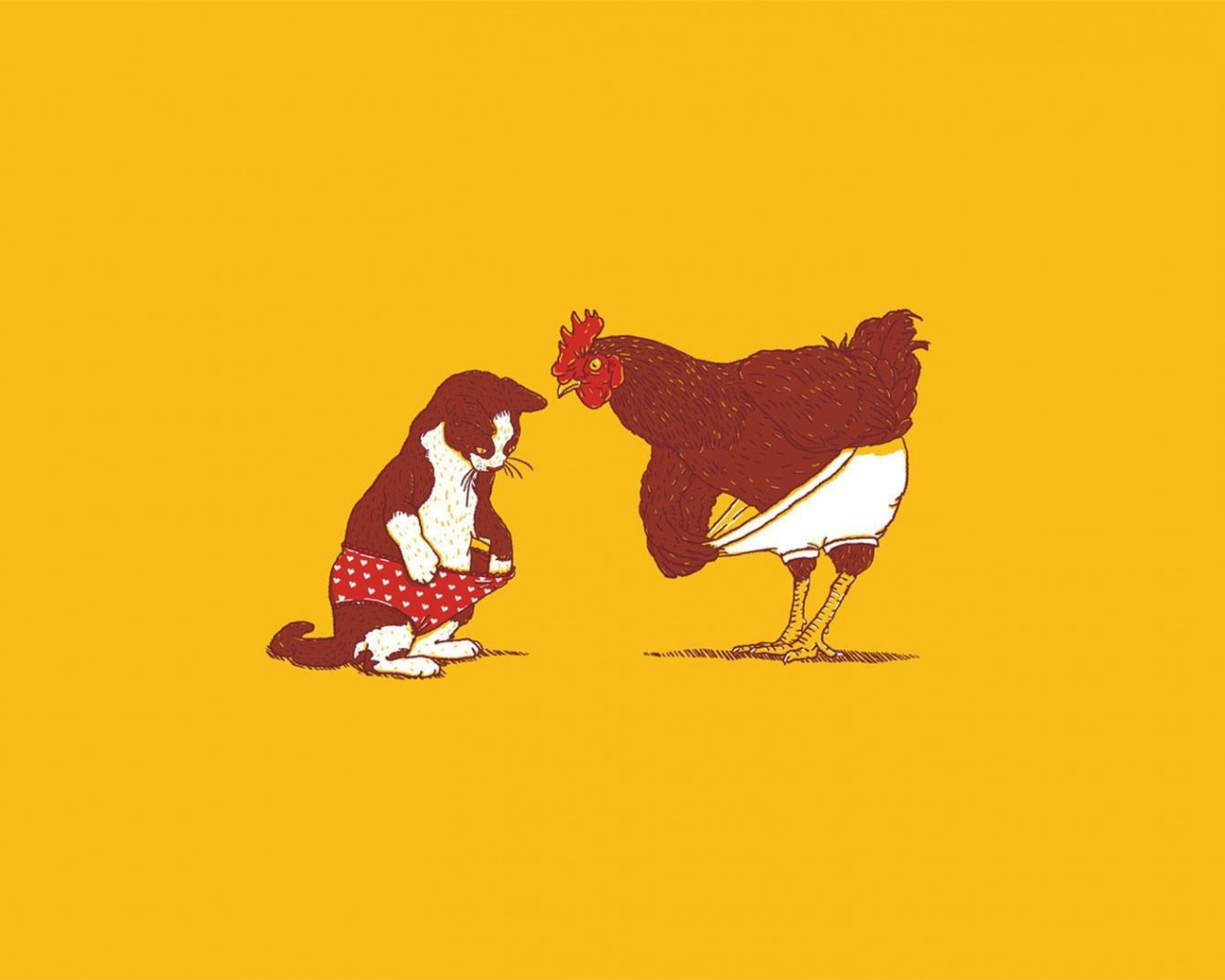 Петух и кошка