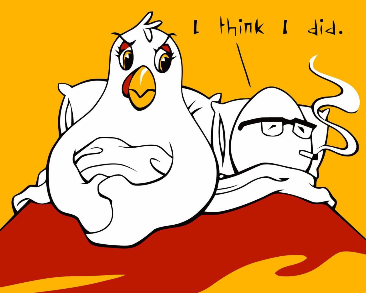 Яйцо курит в постели