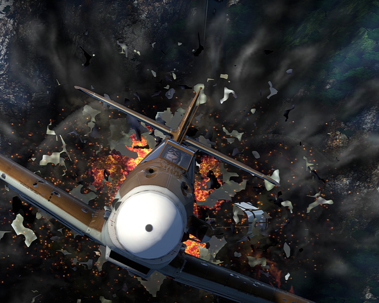 War Thunder самолет в огне