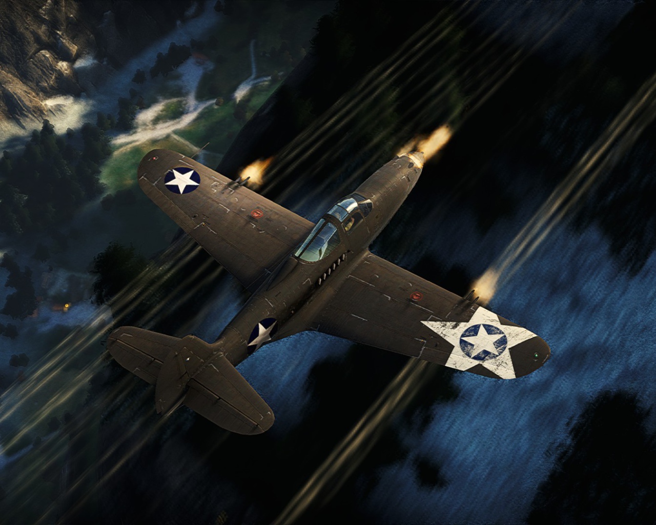 War Thunder американский истребитель в бою