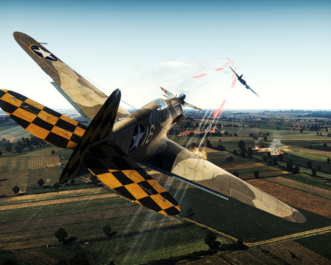 War Thunder американский самолет в бою