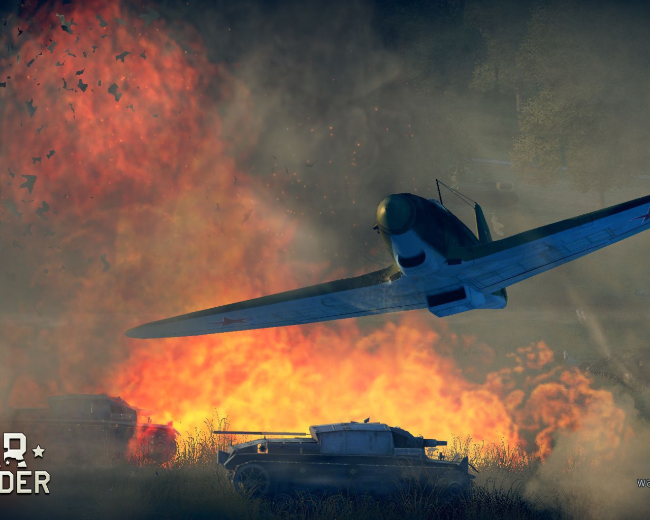 War Thunder истребитель в дыму