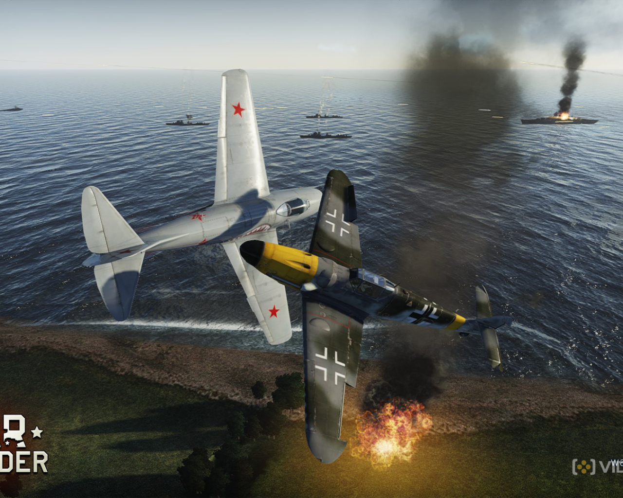 War Thunder самолеты сражаются в небесах