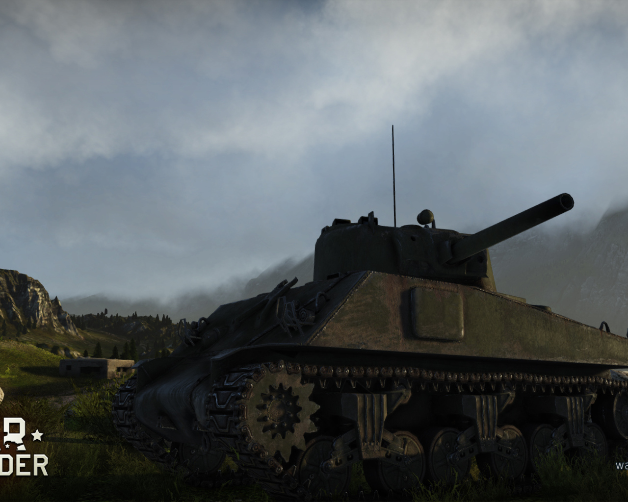 War Thunder tank on the field