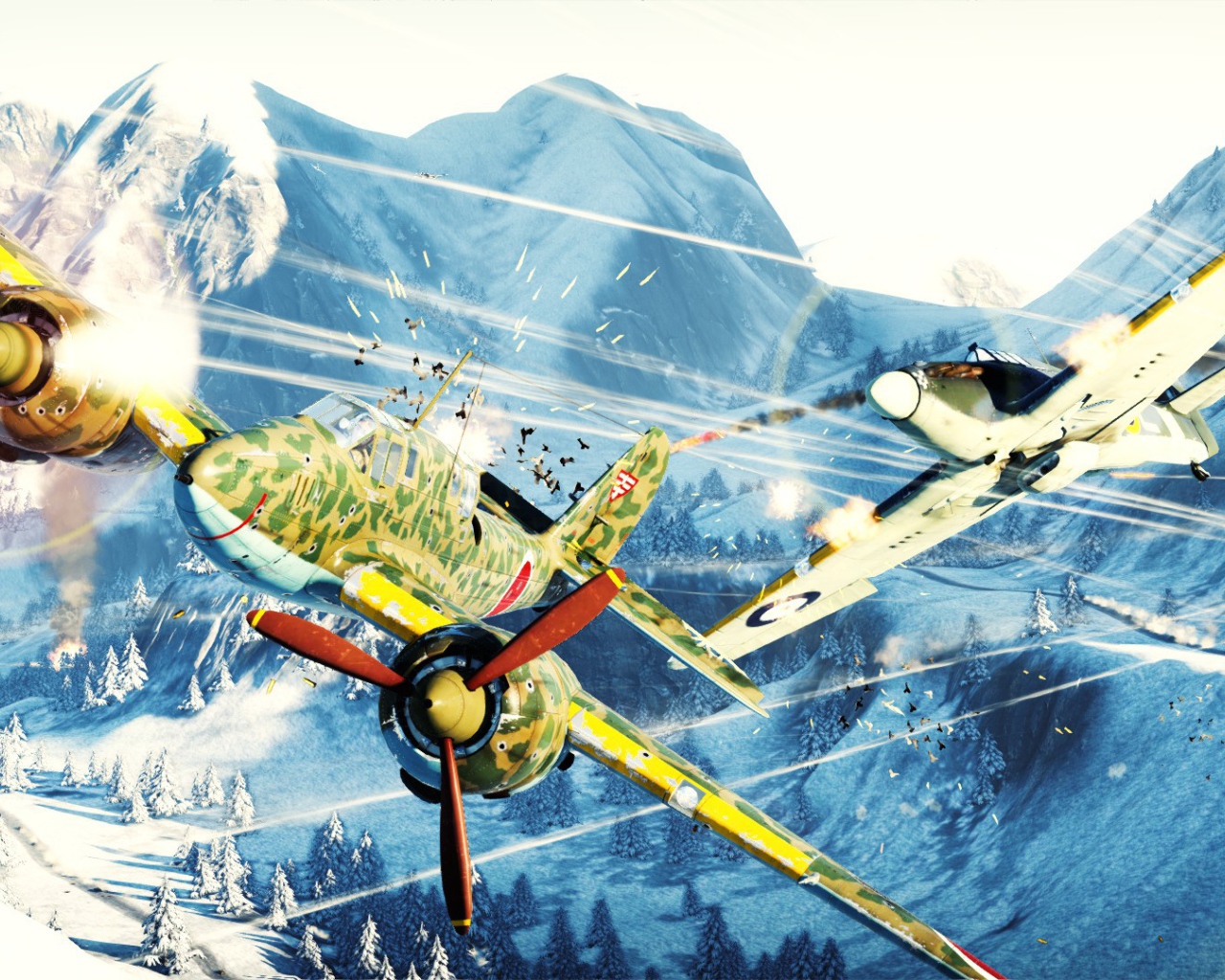 War Thunder два самолета в бою