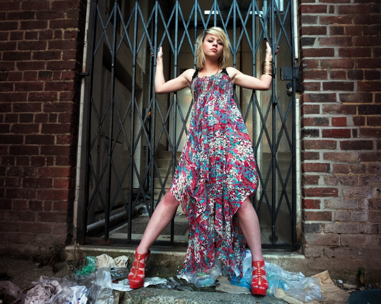 Блондинка у ворот