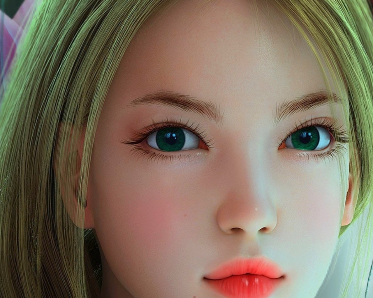 Блондинка с оранжевыми губами