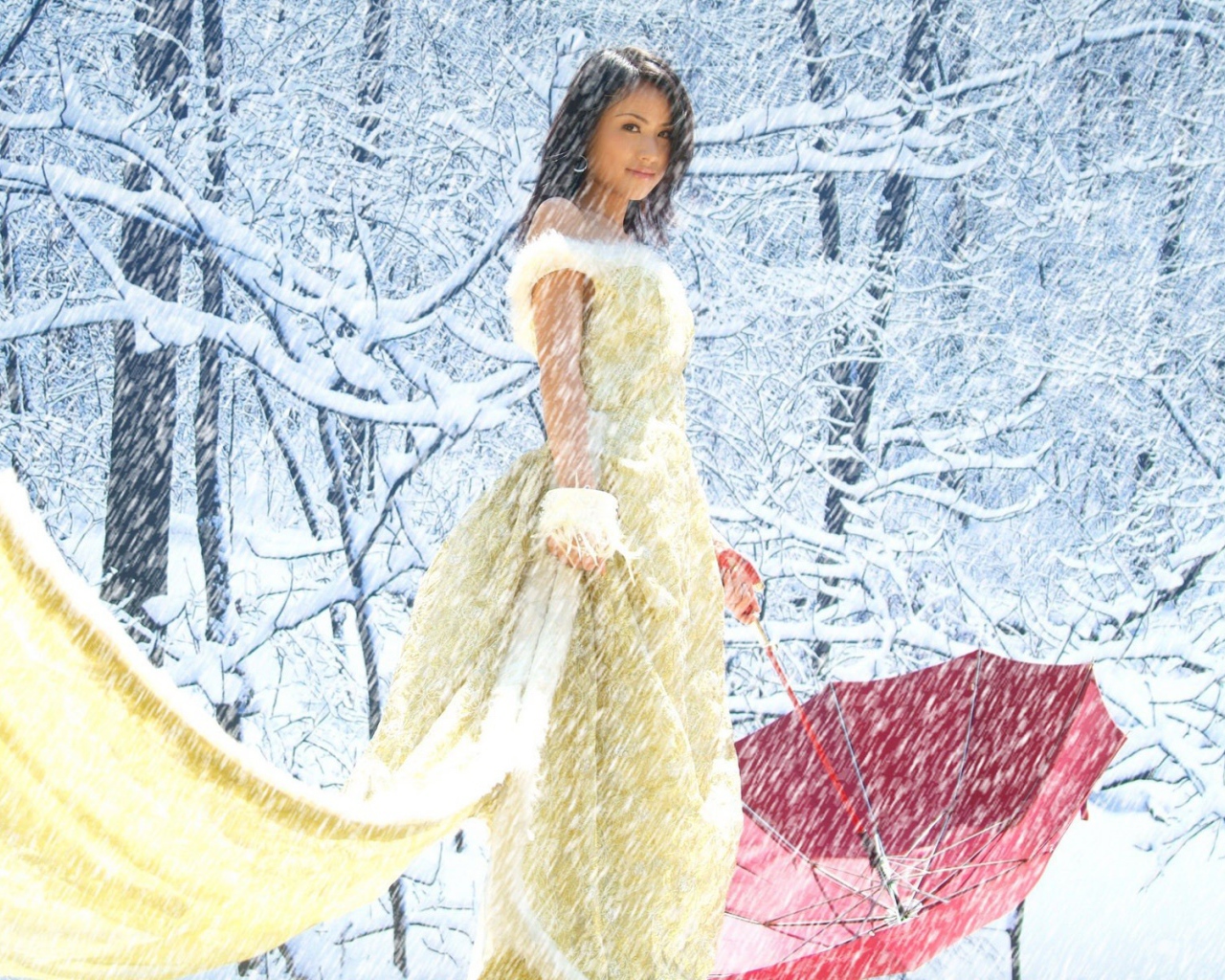 Снегурочка с зонтом