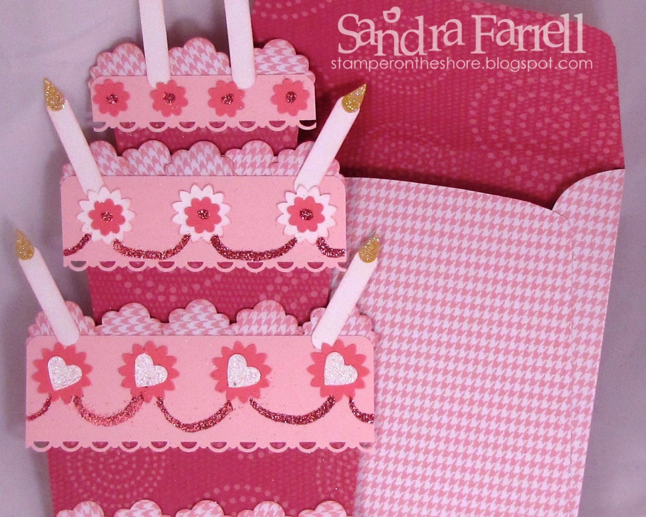 Открытка на день рождения в форме торта