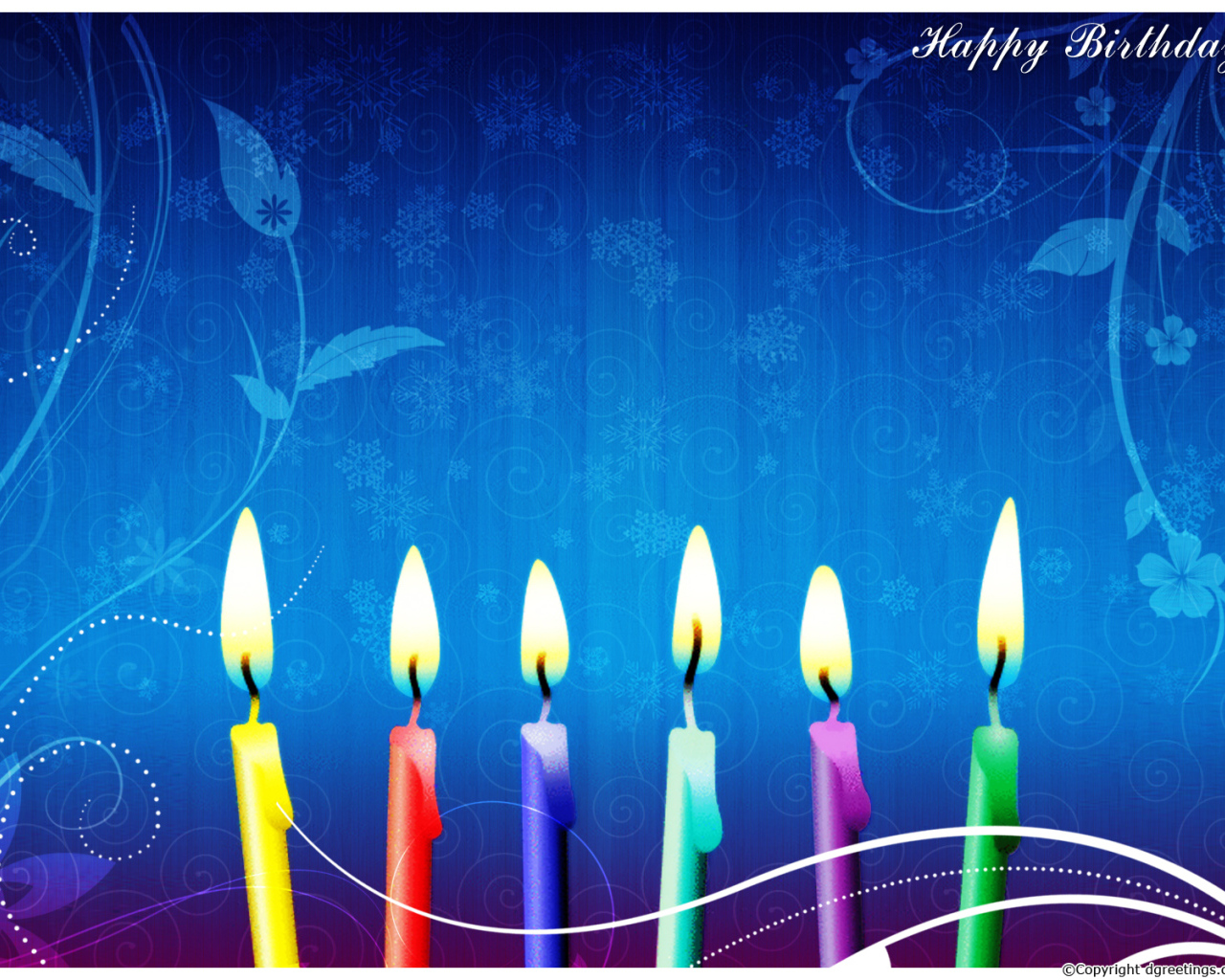Свечи на день рождения, синий фон