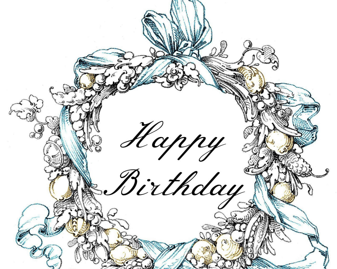 Поздравительная картинка на день рождения, белый фон