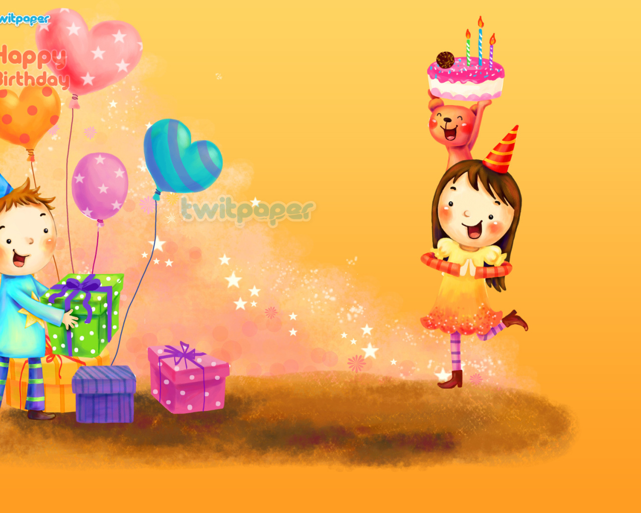 Счастливая девочка получает подарки на день рождения