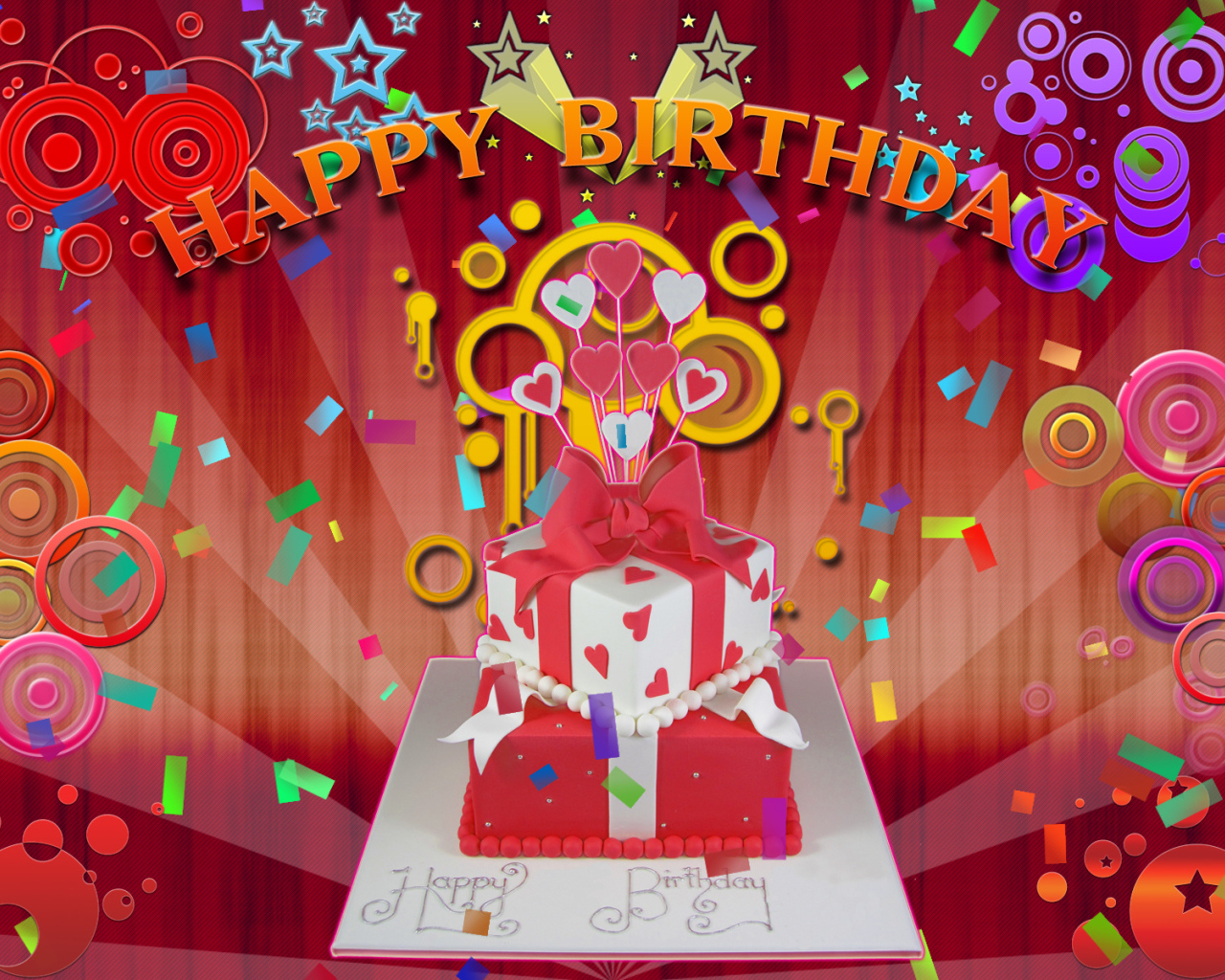 Разноцветная красивая картинка на день рождения