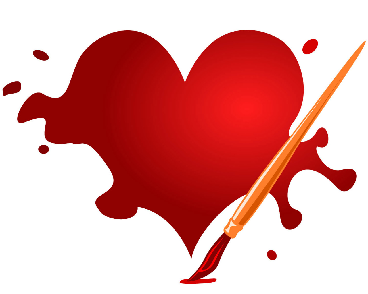 Краска и сердце на день рождения