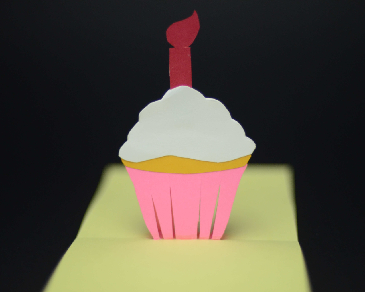 Paper cupcake on birthday