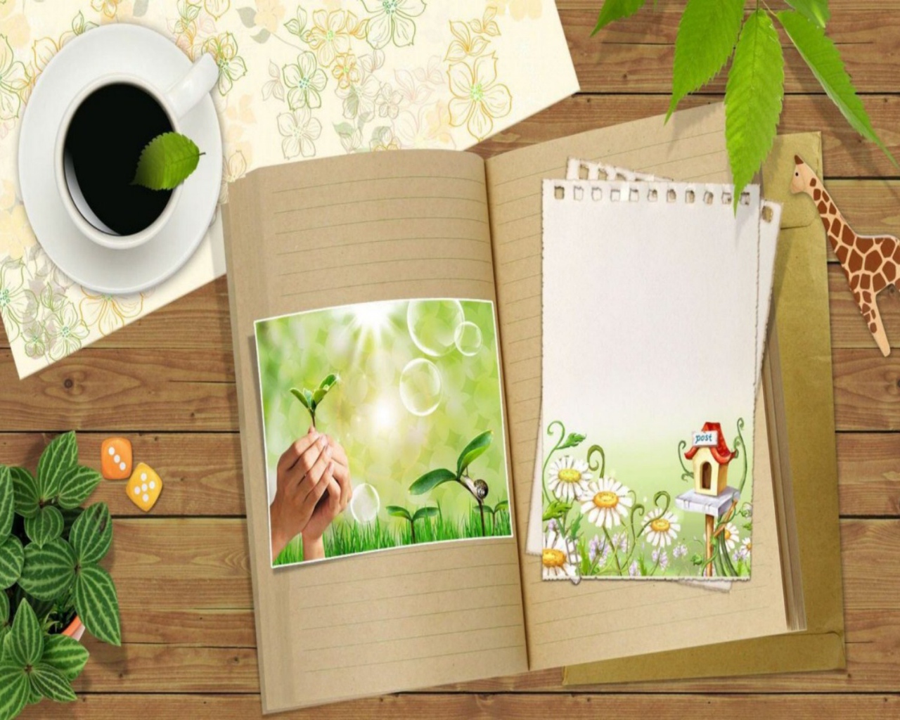 Вегетарианская открытка на день рождения