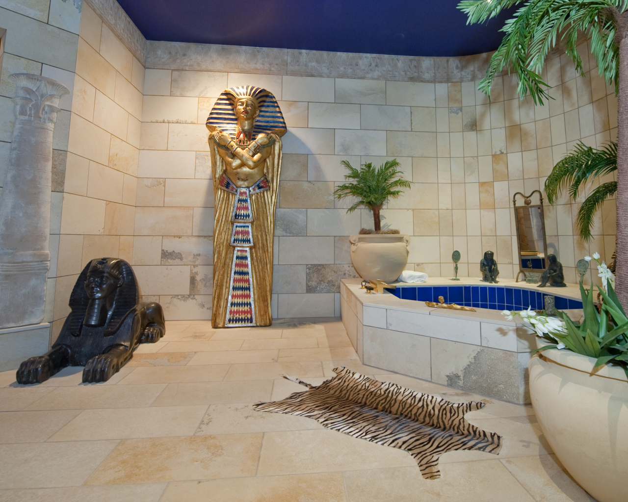 Интерьер ванной комнаты на вилле