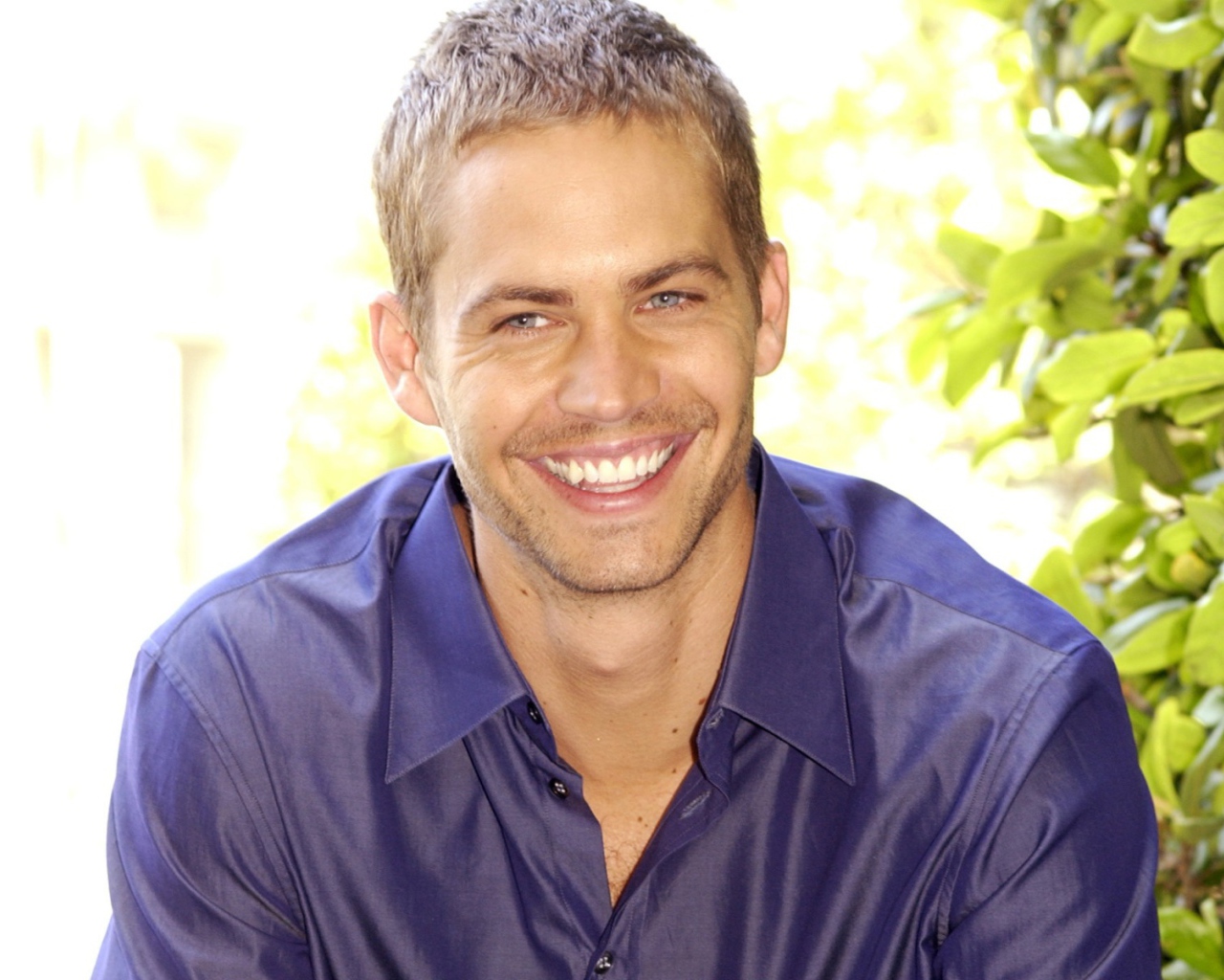 Известный актер Пол Уокер красивая широкая улыбка