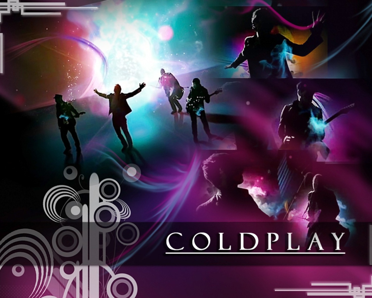 Coldplay в розовый и фиолетовый