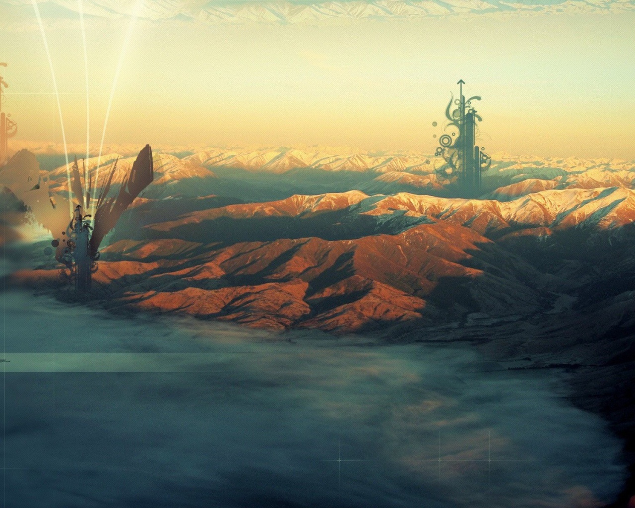 Абстрактные рисунки в горах