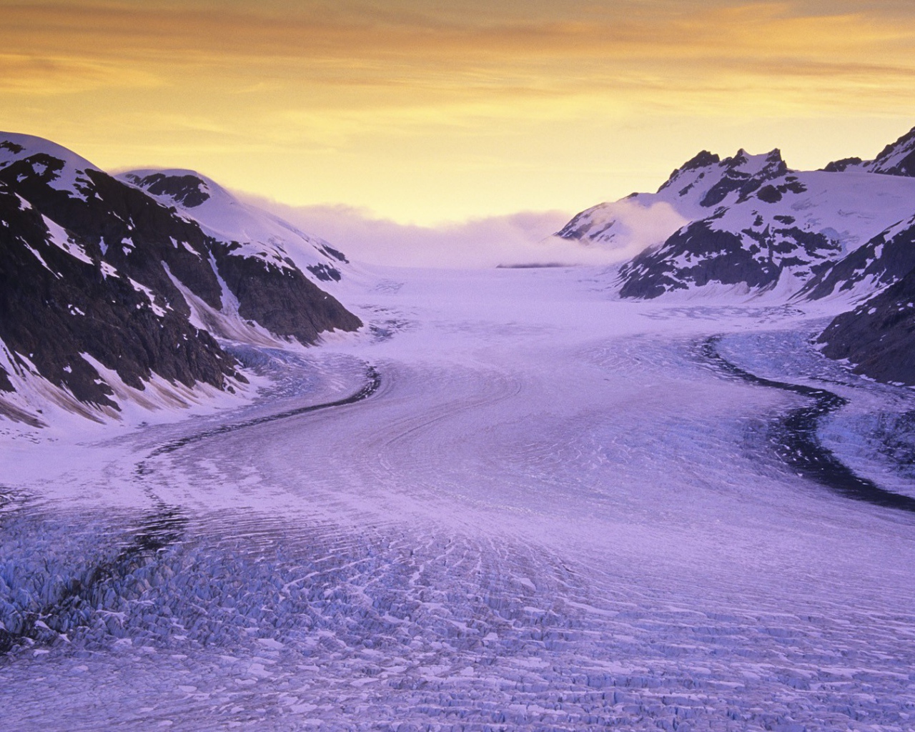 Британская Колумбия сползание ледника