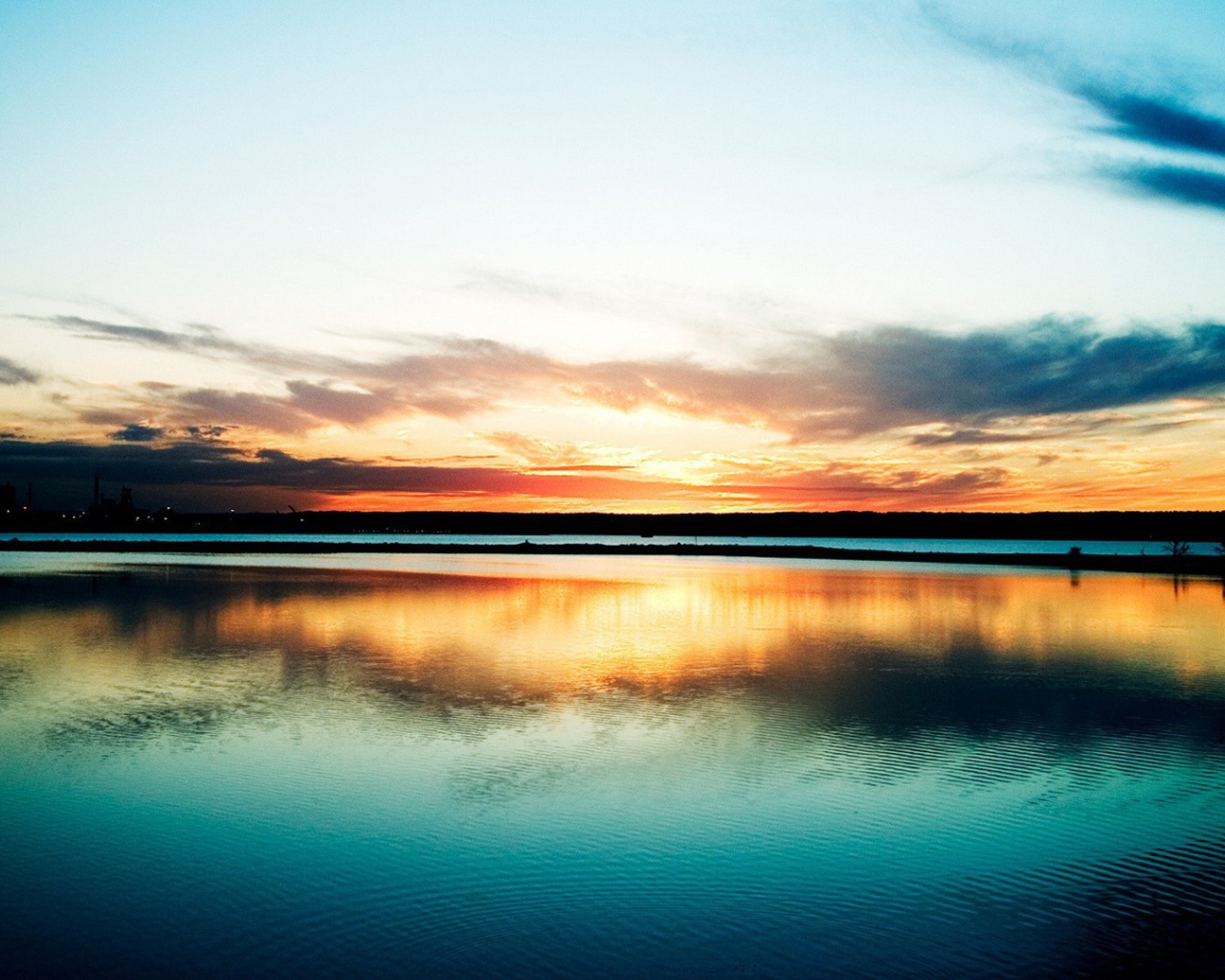 	 Рассвет пейзаж озера