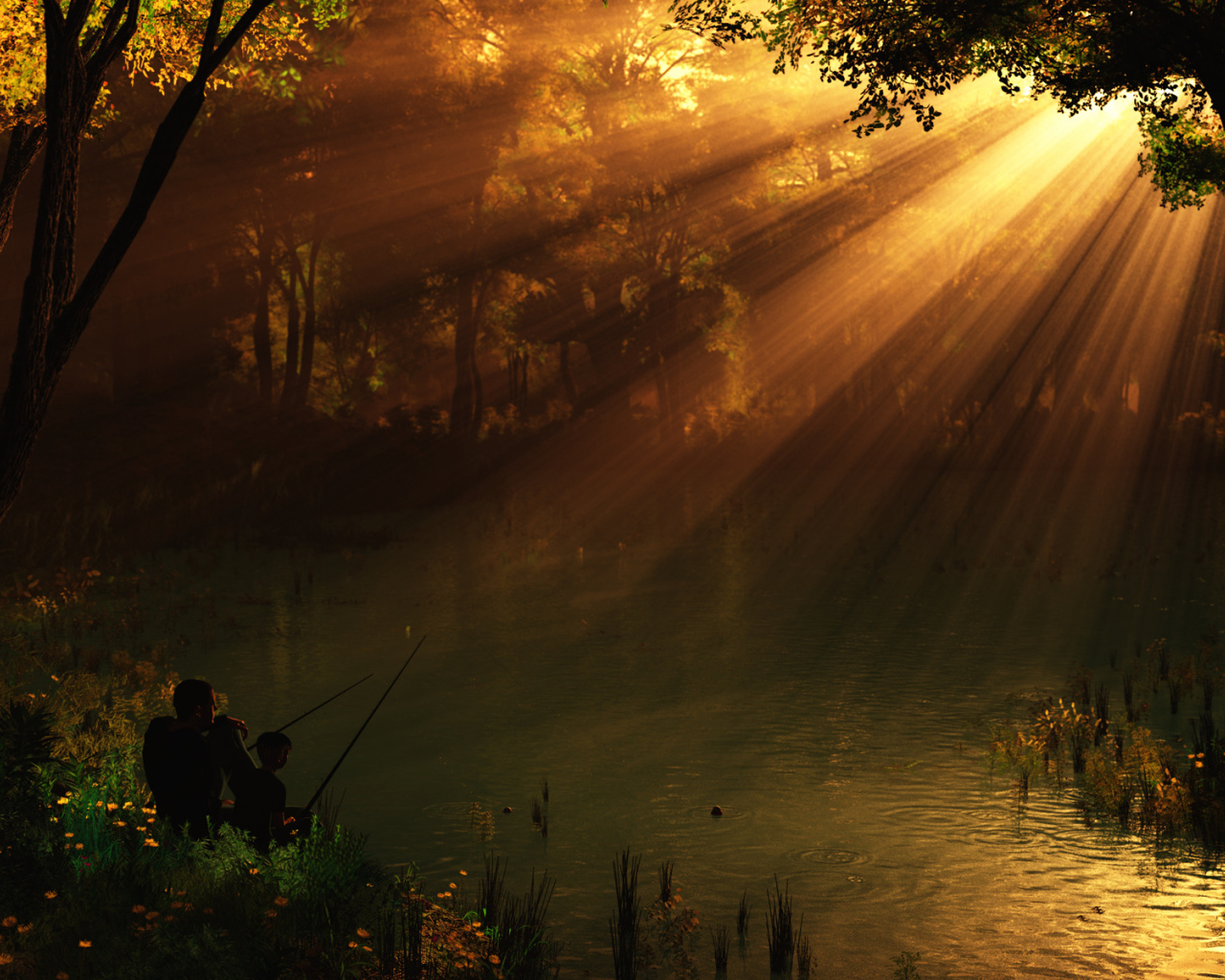 Рыбаки в солнечных лучах
