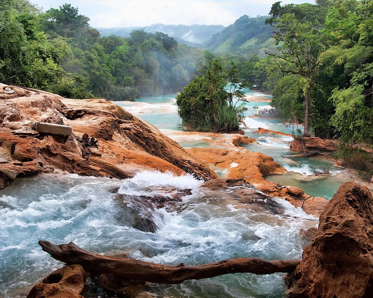 Бурлящий поток горной реки