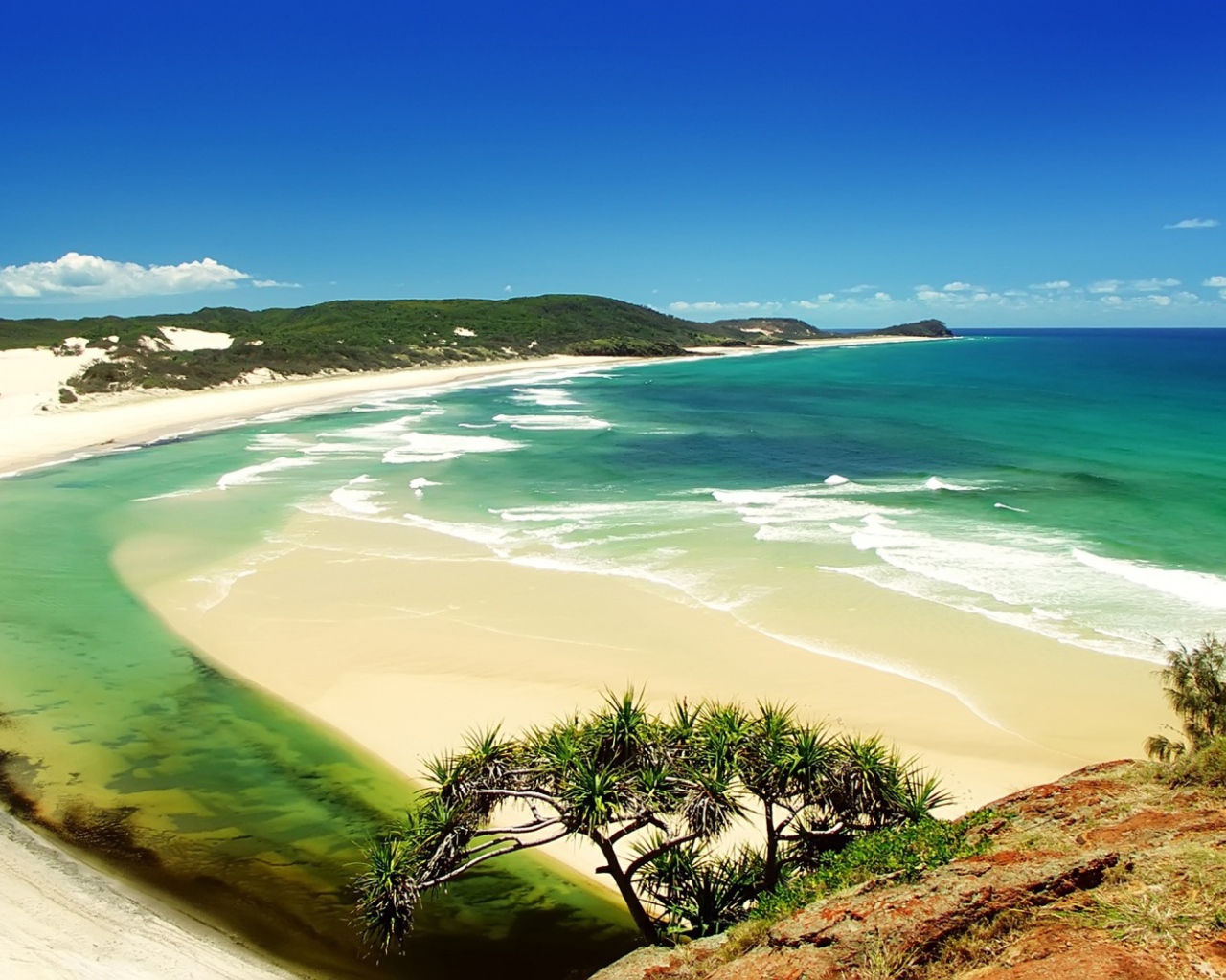 Зеленая вода у берега моря