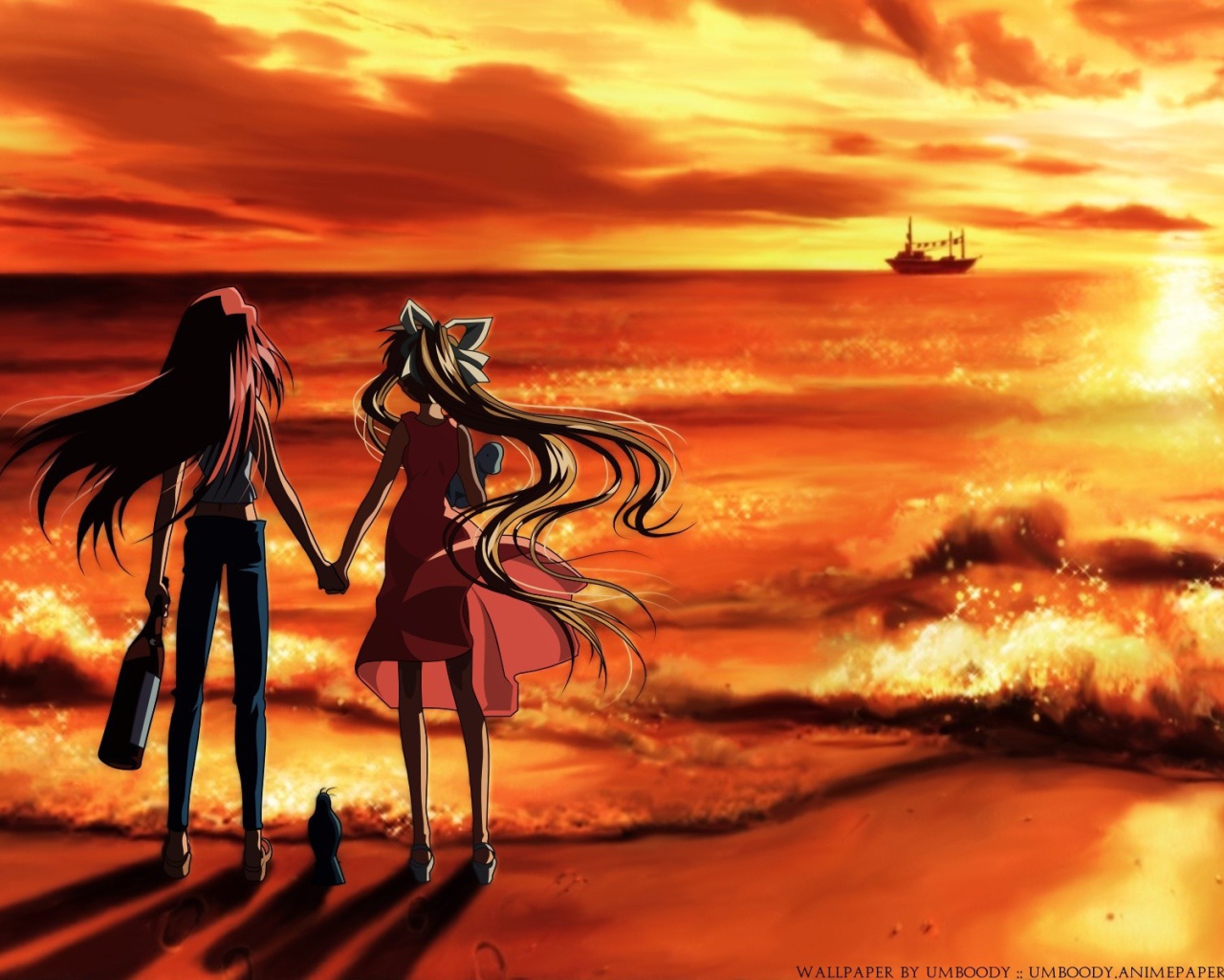 Две девочки на берегу моря