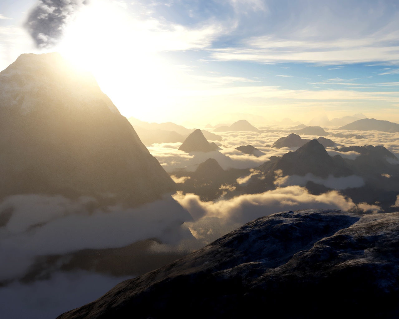 Вулкан в облаках