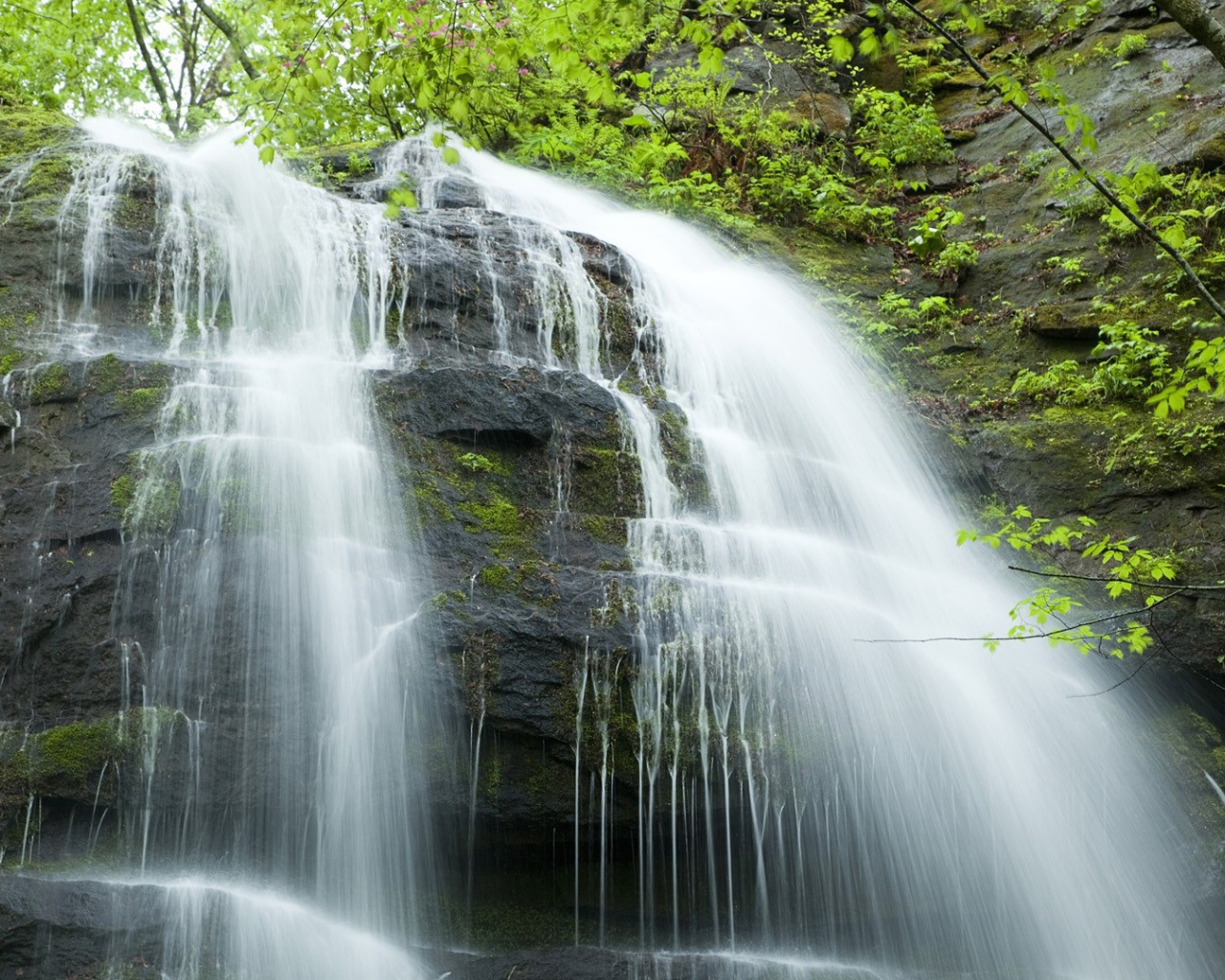 Каскадный водопад в Японии