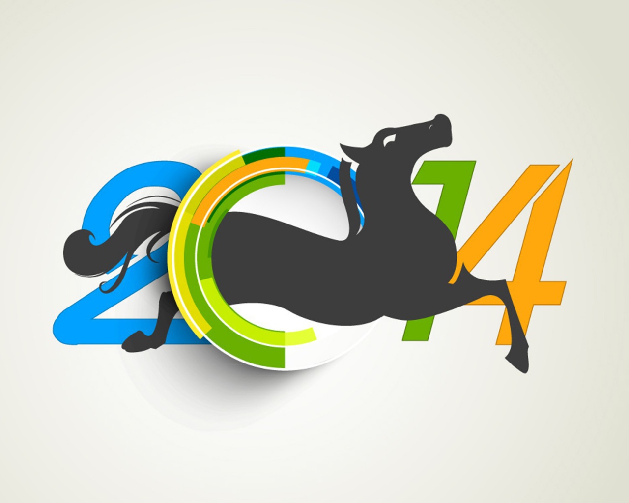 2014, красивая картинка с серым конём