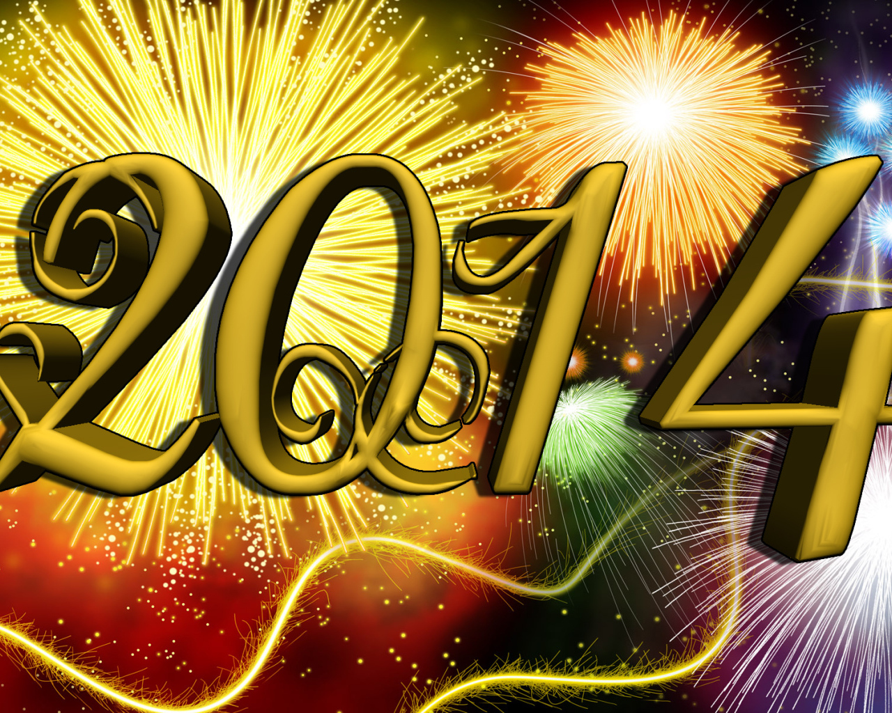 2014 жёлтым цветом