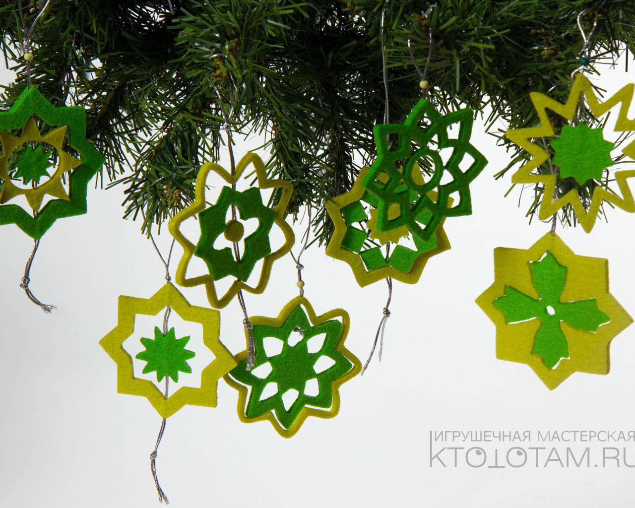 Елочные игрушки из войлока