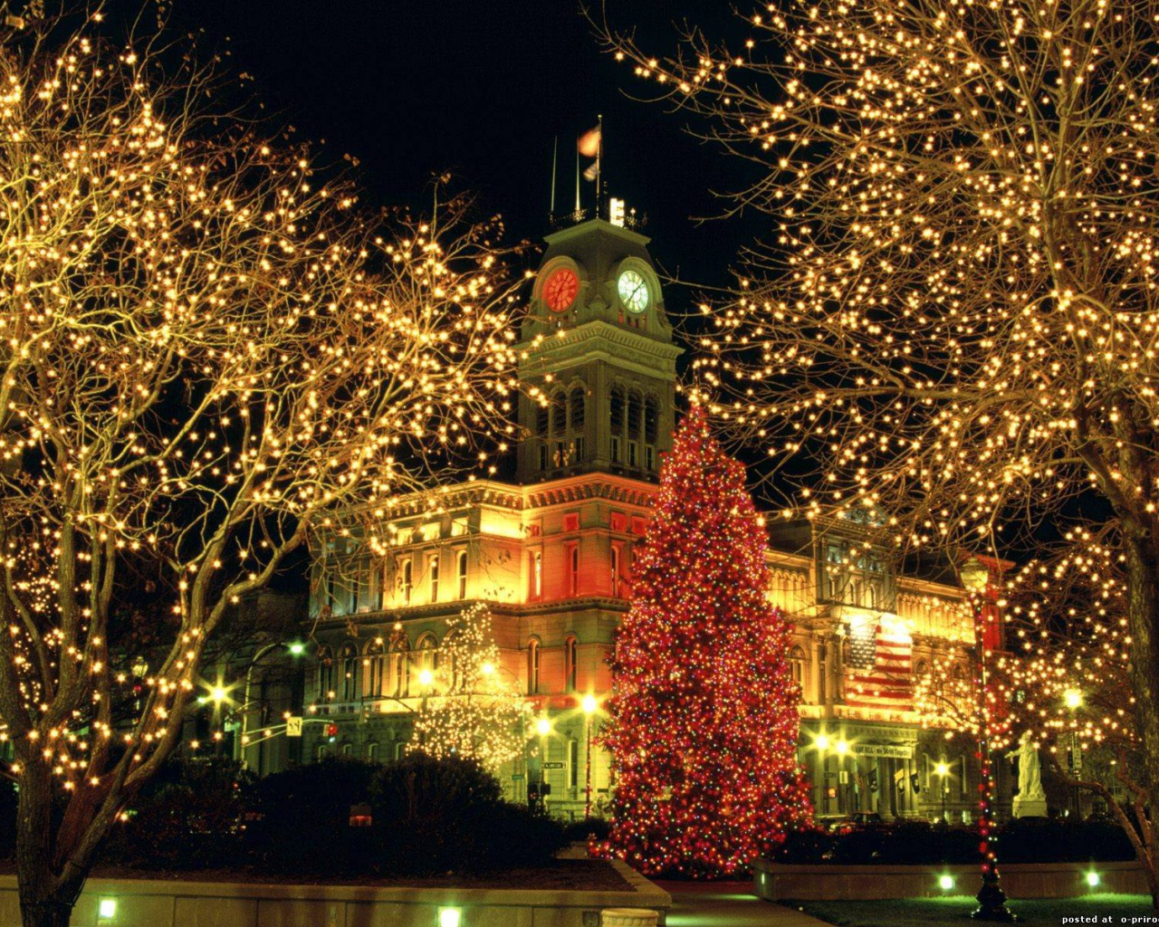 Огни города в Новый Год