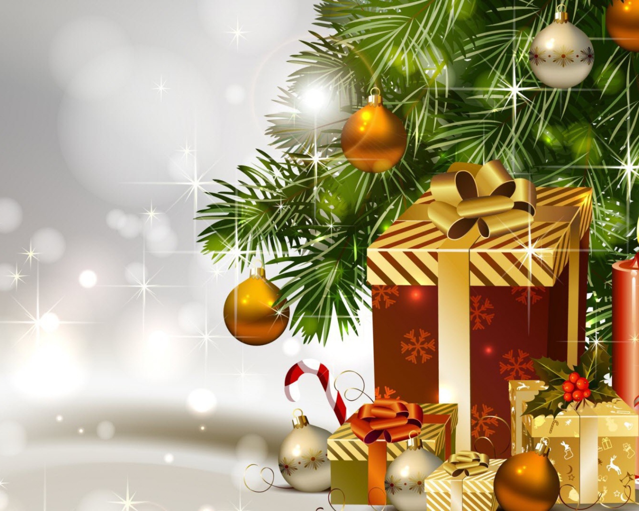 Подарки под новогодней елкe