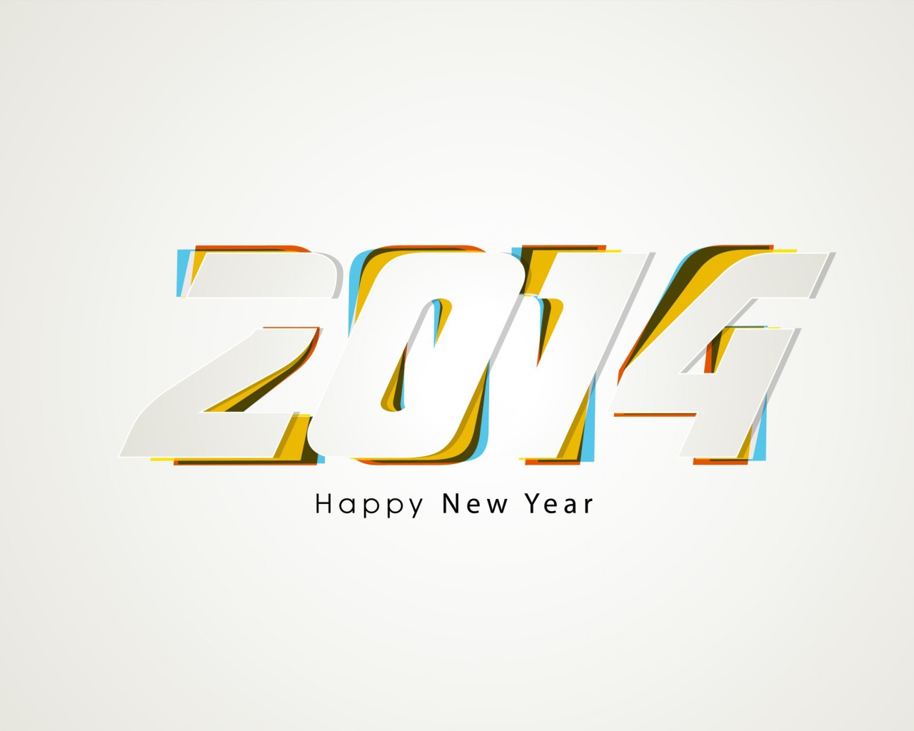 Счастливого Нового Года 2014, белый фон