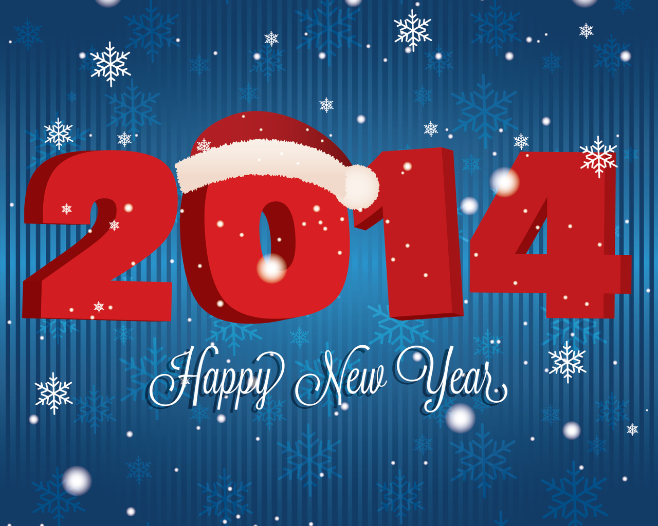 Счастливого Нового Года 2014 и шапка Деда Мороза