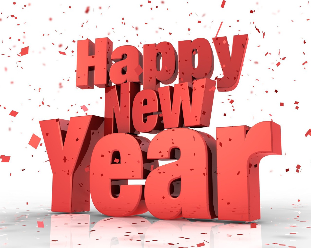 Счастливого Нового Года, красные объёмные буквы