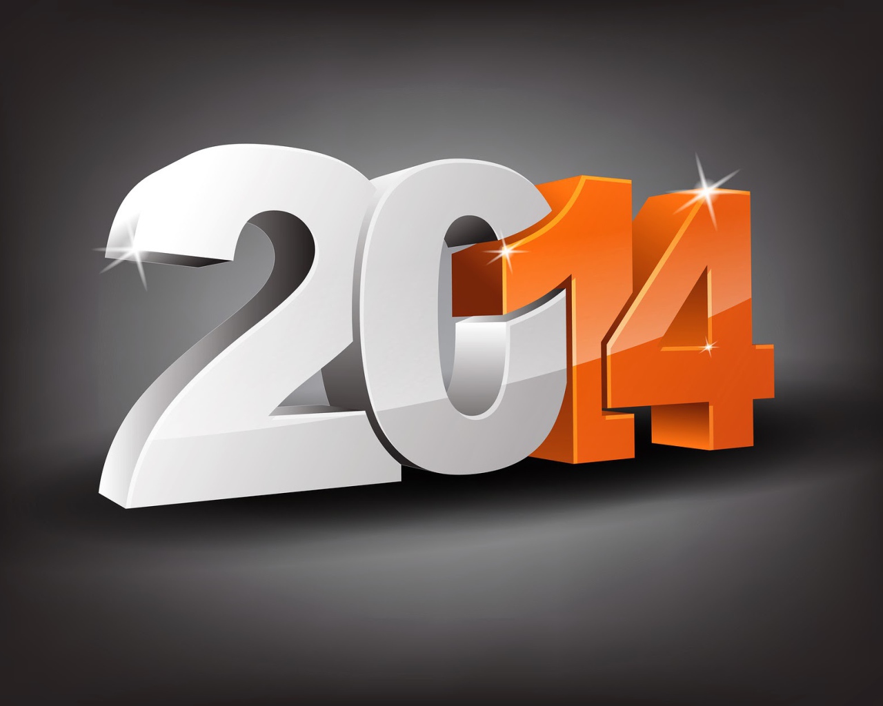 Новый год 2014 на сером фоне
