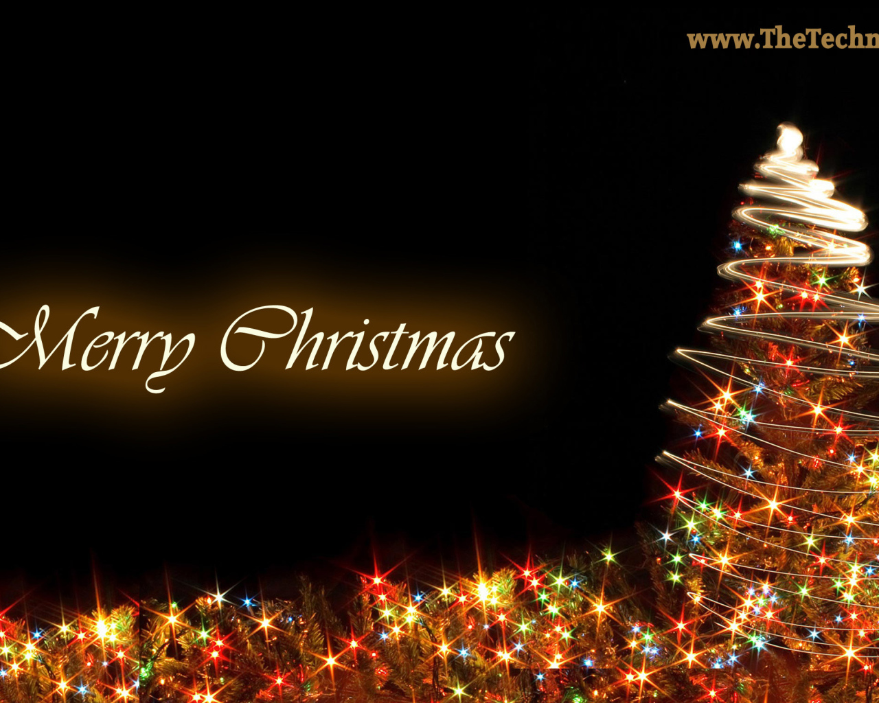 Новогодняя елка 2014 на черном фоне