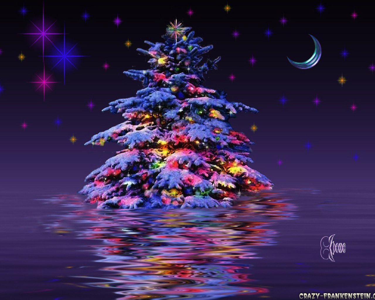 Новогодняя елка в воде