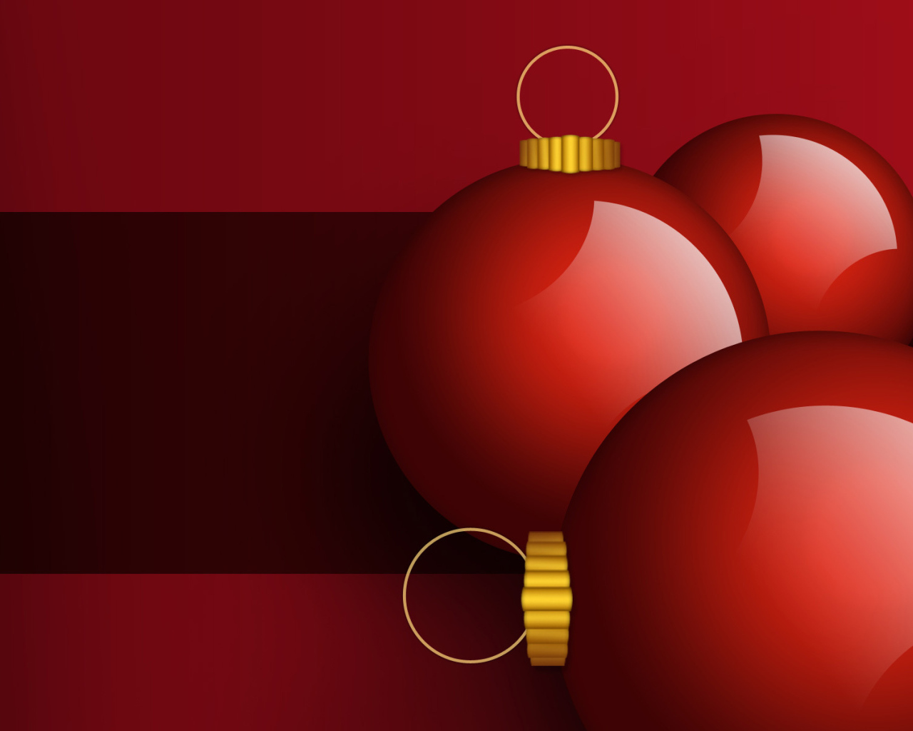 Красные нарисованные ёлочные игрушки