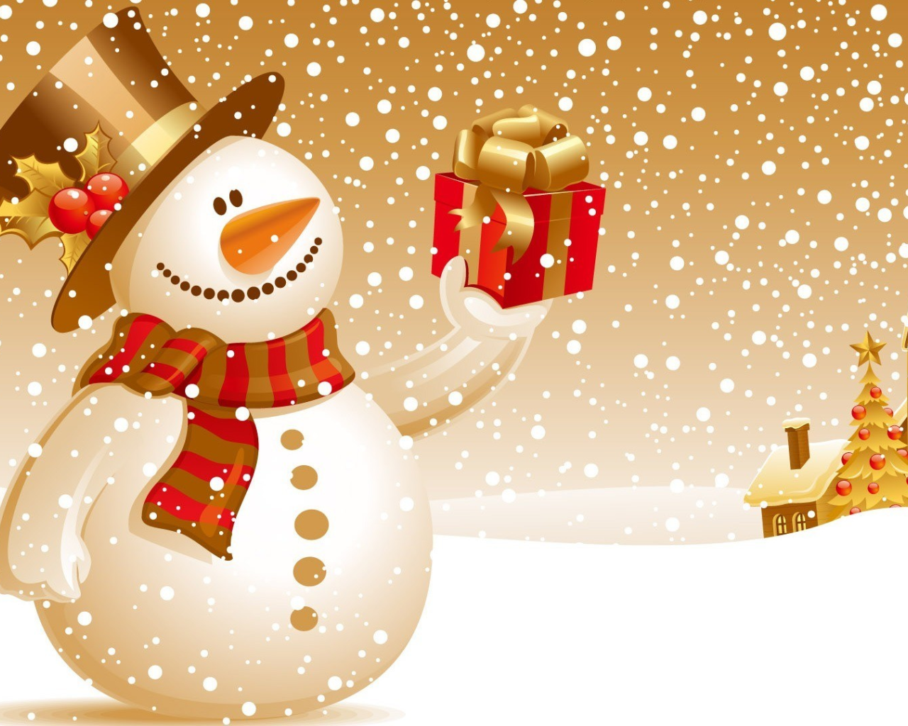 Снеговик с подарком