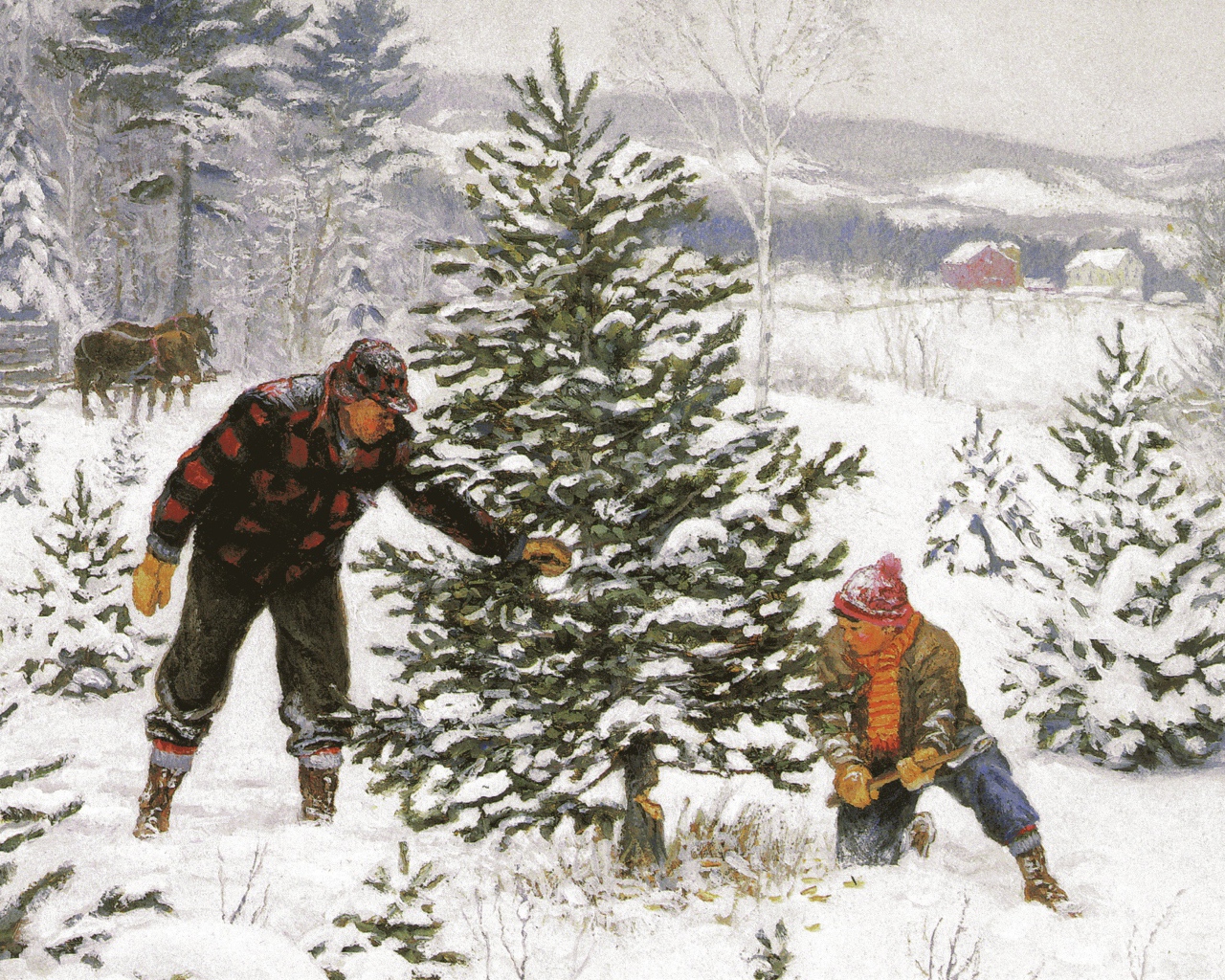 Отеца с сыном новогодняя елка