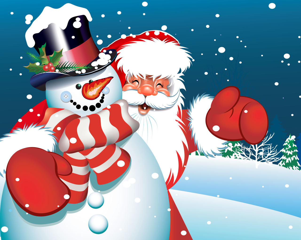 снеговик и дед мороз