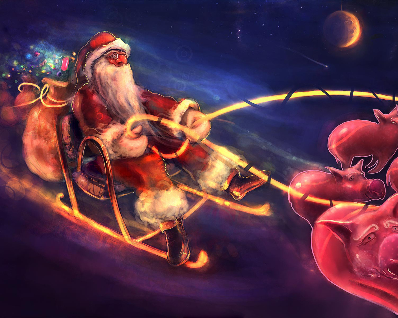 Дед мороз ночью