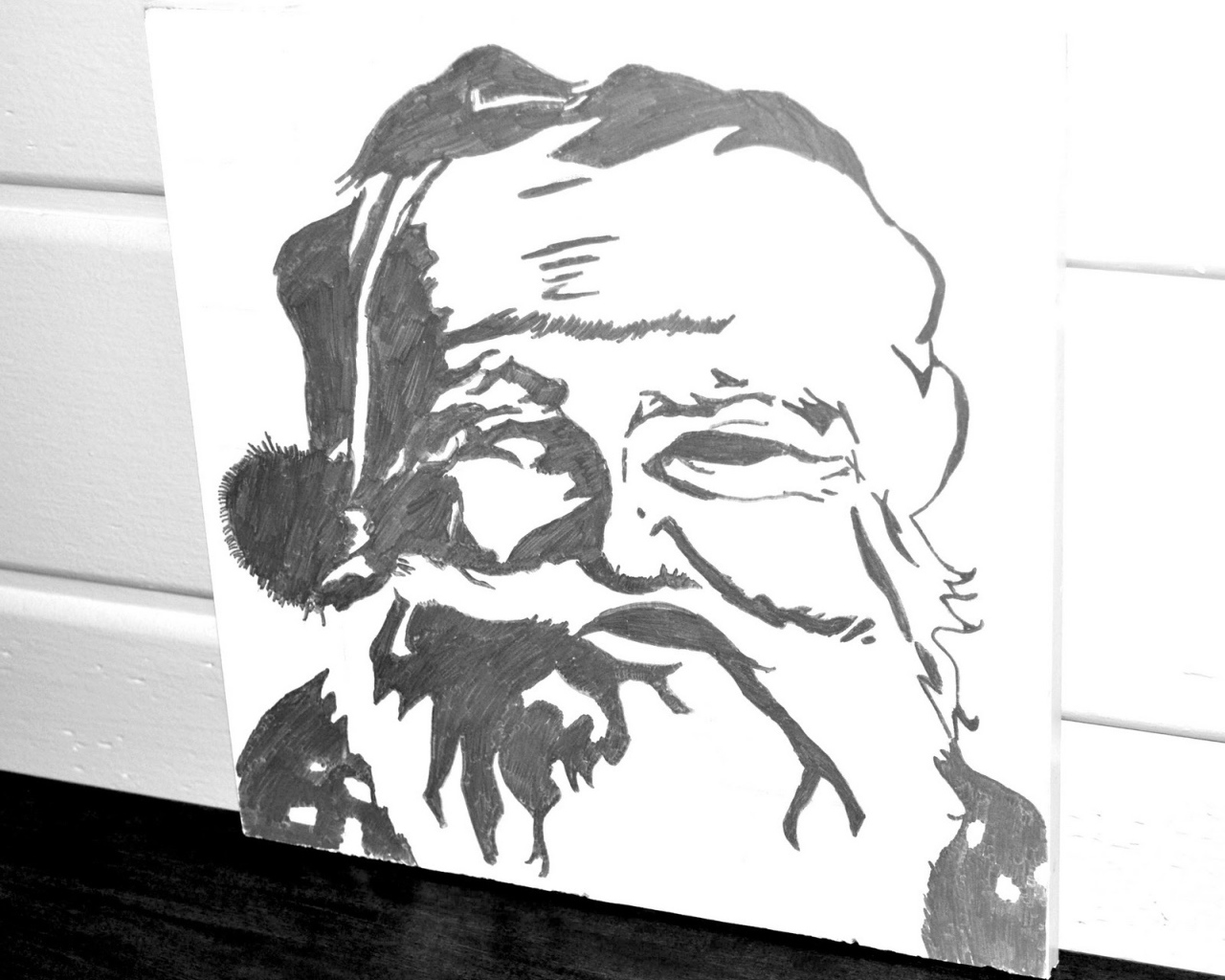 Дед мороз карандашом