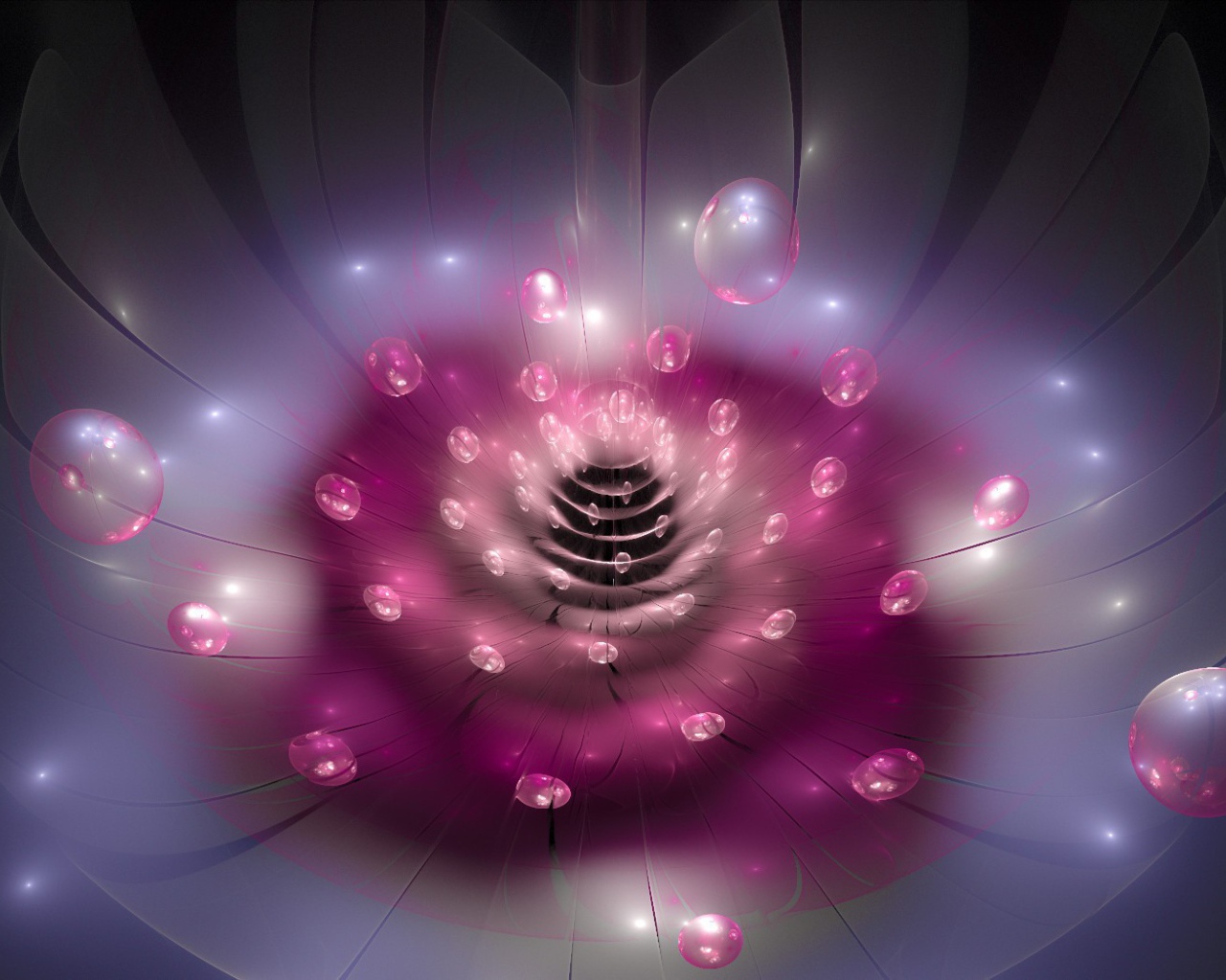 Абстрактный цветок с каплями